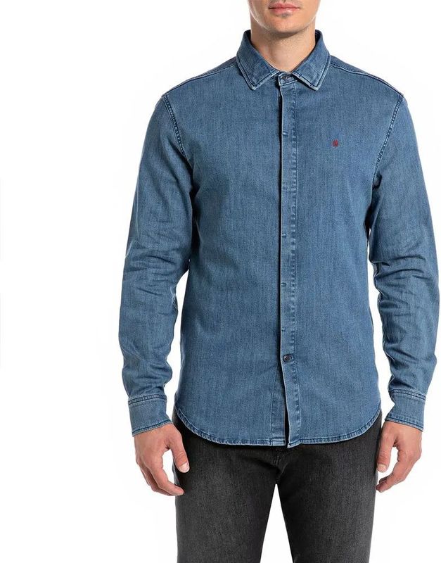 Replay - Casual Shirt - Lange Mouw - Normaal - 97% Katoen - 3% Elastaan