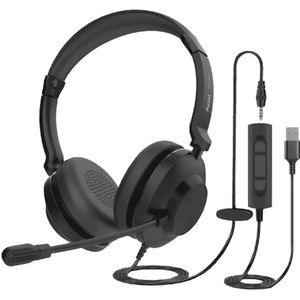 Axtel - UC35 - Stereo VoIP-koptelefoon - Zwart - Hoogwaardige Geluidskwaliteit