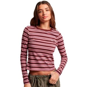 Superdry Stripe Long Sleeve T-shirt Roze L Vrouw