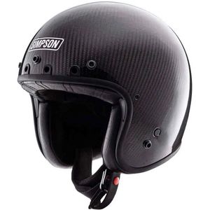 Simpson - Chopper Carbon - Open Face Helm - Zwart - Koolstofvezel