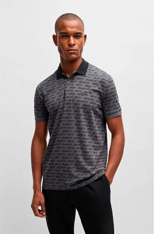 BOSS - Paddy Tape AO - Poloshirt - Grijs - Katoen - Korte Mouwen