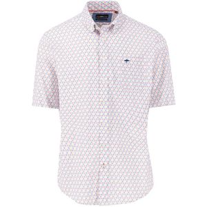 Fynch Hatton Seasonal Combi Print Overhemd Met Korte Mouwen