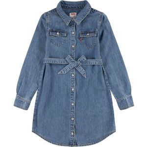 Levi´s ® Kids Western Shirt Short Sleeve Short Dress Blauw 10 Years Meisje