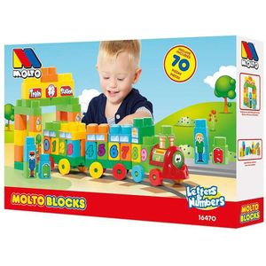 Molto 70 Pieces With Numbers And Letters Construction Game Veelkleurig