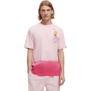 Scotch & Soda Dip-dyed Summer Artwork Short Sleeve T-shirt Roze XL Man