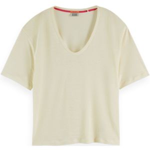 Scotch & Soda Soft T-shirt Met Korte Mouwen En V-hals