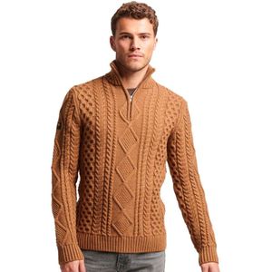 Superdry Vintage Jacob Henley Half Zip Sweater Bruin 3XL Man
