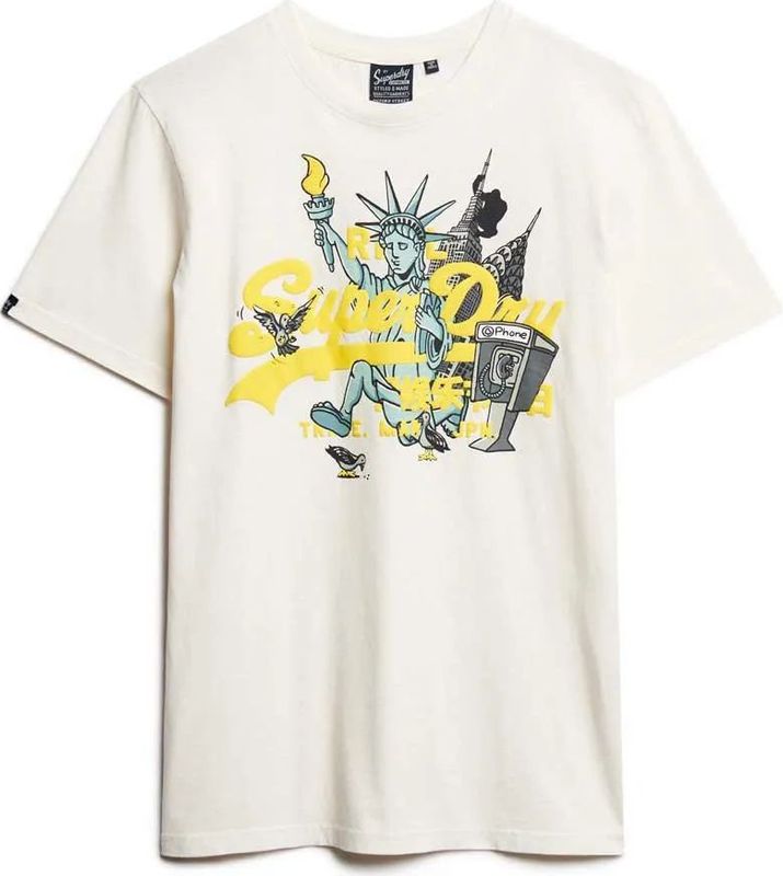 Superdry - M1011996A - T-shirt - Wit - Katoen - Korte Mouwen