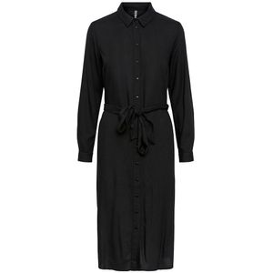 Pieces Cammie Long Sleeve Midi Dress Zwart S Vrouw
