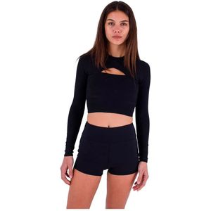 Hurley - Max Solid Rib Cropped Cross Yoke - Rash Guard - Dames - Lange Mouwen
