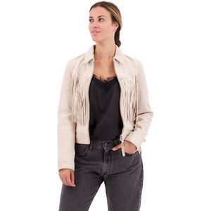 Superdry Festival Leather Jacket Wit L Vrouw
