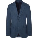 Hackett Londonvoor mannen. HM443317 Marine Linnen Delave blazer (38/32), Casual, Vlas, Klassiek, Marineblauw