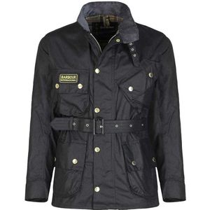Barbour - International Original - Motorjas - Zwart - 8oz Sylkoil Gewaxed Katoen