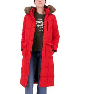 Superdry Longline Faux Fur Everest Jacket Rood XS Vrouw