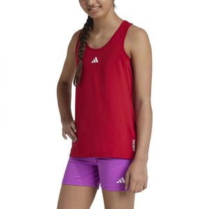 adidas - Techfit - Mouwloos T-shirt - Rood - 7-8 Jaar Meisjes