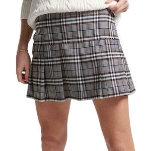 Superdry Vintage Tweed Pleat Mini Skirt Grijs S Vrouw