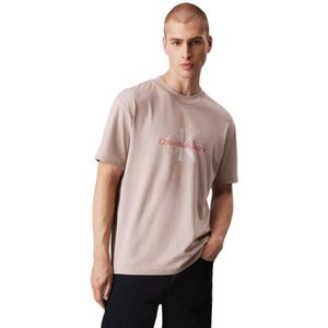 Calvin Klein Textured Monologo T-shirt Met Korte Mouwen