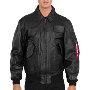 Alpha Industries Cwu Leather Jacket Zwart XL Man