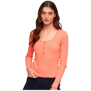 Superdry Vintage Button Down Long Sleeve T-shirt Oranje S-M Vrouw