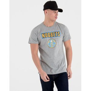New Era Nba Regular Denver Nuggets Short Sleeve T-shirt Grijs M Man