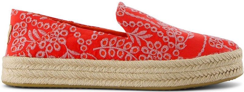 Toms - Carolina - Espadrilles - Rood - 3 cm Jute Platform