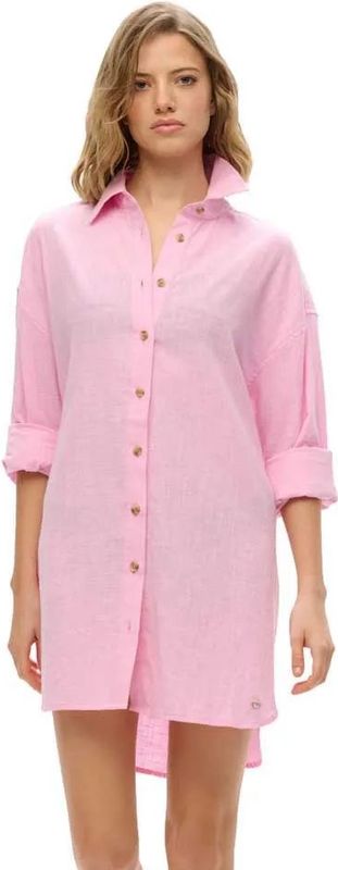 Superdry - Ibiza Longline Beach - Overhemd - Oversized - Lange Mouwen