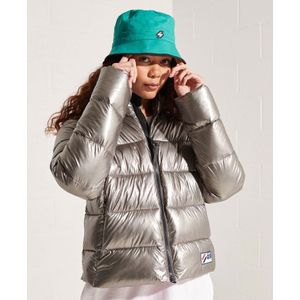 Superdry Cropped Puffer Jacket Zilver L Vrouw