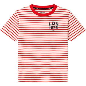 Pepe Jeans - PB503990 - T-shirt - Rood - Katoen - Korte Mouwen - Casual