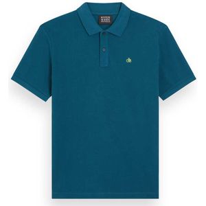 Scotch & Soda Essential Organic Cotton Pique Polo Short Sleeve Polo Blauw S Man