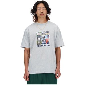 New Balance Hoops Graphic Short Sleeve T-shirt Grijs S Man