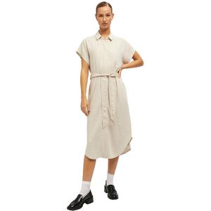 Object Sanne Adil Short Sleeve Long Dress Beige 34 Vrouw