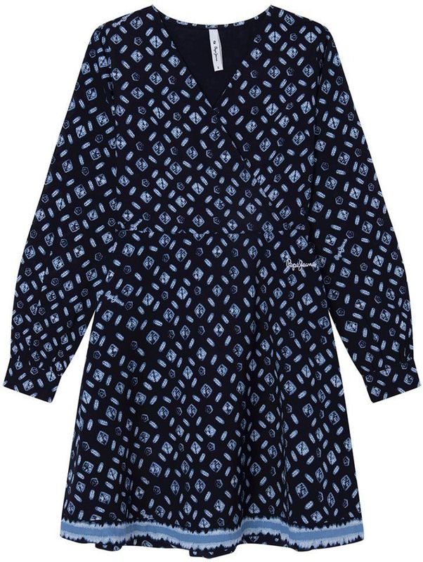 Pepe Jeansvoor meisjes. PG951595 Sabine jurk marine (14años= 164cm), Casual, Viscose, Lange mouwen, Marineblauw, kinderkleding