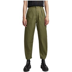 G-star Pleated High Waist Fit Chino Pants Groen 31 Vrouw