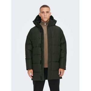 Only & Sons Carl Life Long Quilted Coat Groen L Man