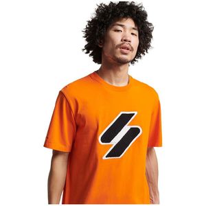 Superdry Code Sl Chenille T-shirt Oranje S Man