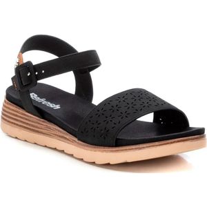 Refresh - 172838 - Damessandaal - Zwart - Veganistisch Materiaal