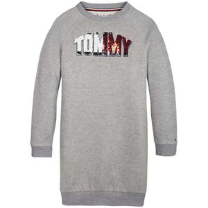 Tommy Hilfiger Americana Logo Sweat Short Dress Grijs 12 Years Meisje