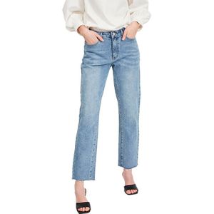 Vila Stray Dl Straight Raw Jeans Blauw 36 / 30 Vrouw