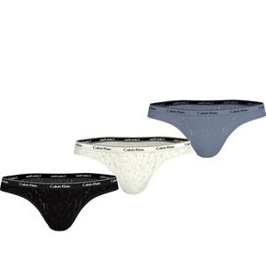 Calvin Klein - 3-Pack String - Zwart - Synthetisch Microvezel