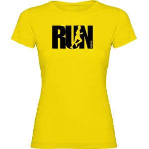Kruskis Word Run Short Sleeve T-shirt Geel M Vrouw