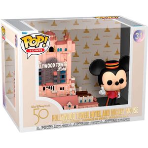 Funko Pop Walt Disney World 50th Anniversary Hollywood Tower Hotel And Mickey Mouse Figure Goud