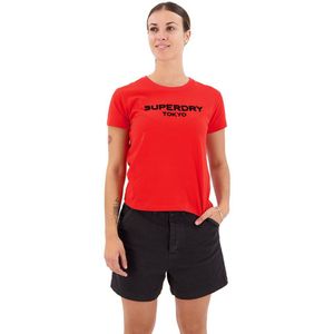Superdry Sport Luxe Graphic Fitted Short Sleeve T-shirt Oranje S Vrouw