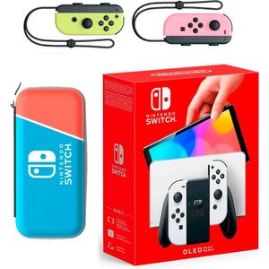 Nintendo Switch Oled + 2 Joy-con-controllers + Game + Draagtas