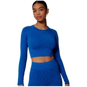 Hummel - Hmlmt Leo Seamless Crop T-Shirt - Olympian Blue/Sodalite Blue - Dames T-Shirt