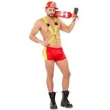 Viving Costumes Firefighter Man Custom Oranje M-L