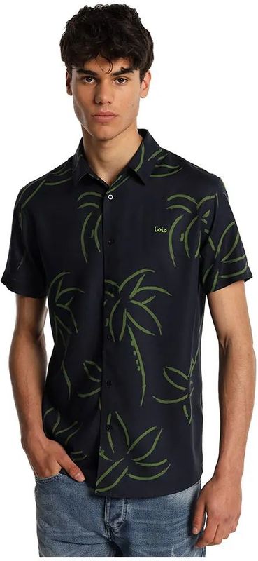 Lois - 145463908 - Overhemd - Marineblauw - Korte Mouwen - Tropische Print