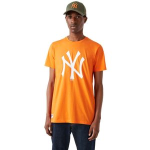 New Era Mlb Seasonal Team Logo New York Yankees Short Sleeve T-shirt Oranje S Man