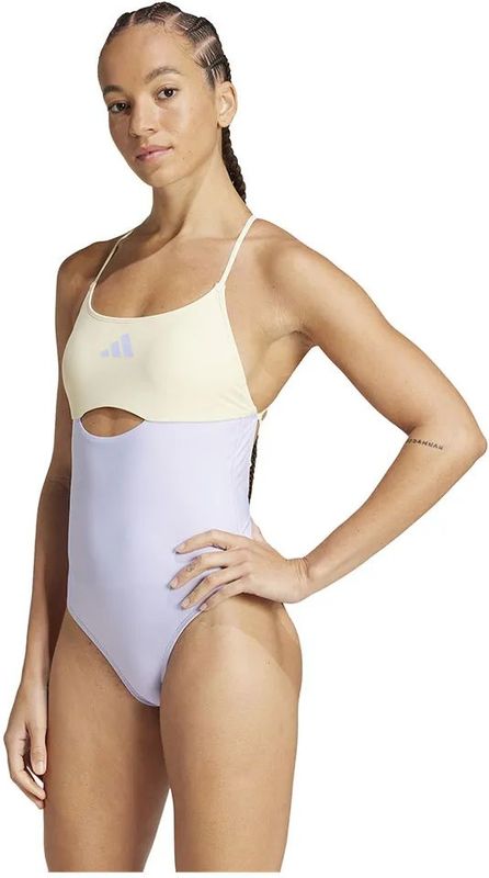 adidas - Padded Colorblock X Back - Badpak - Geel - Paars - 46 Vrouw