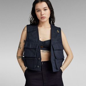G-star Multi Pocket Vest Blauw XS Vrouw