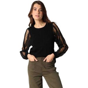 Deeluxe - Edwige - Trui - Met Tule Mouwen - Geborduurd